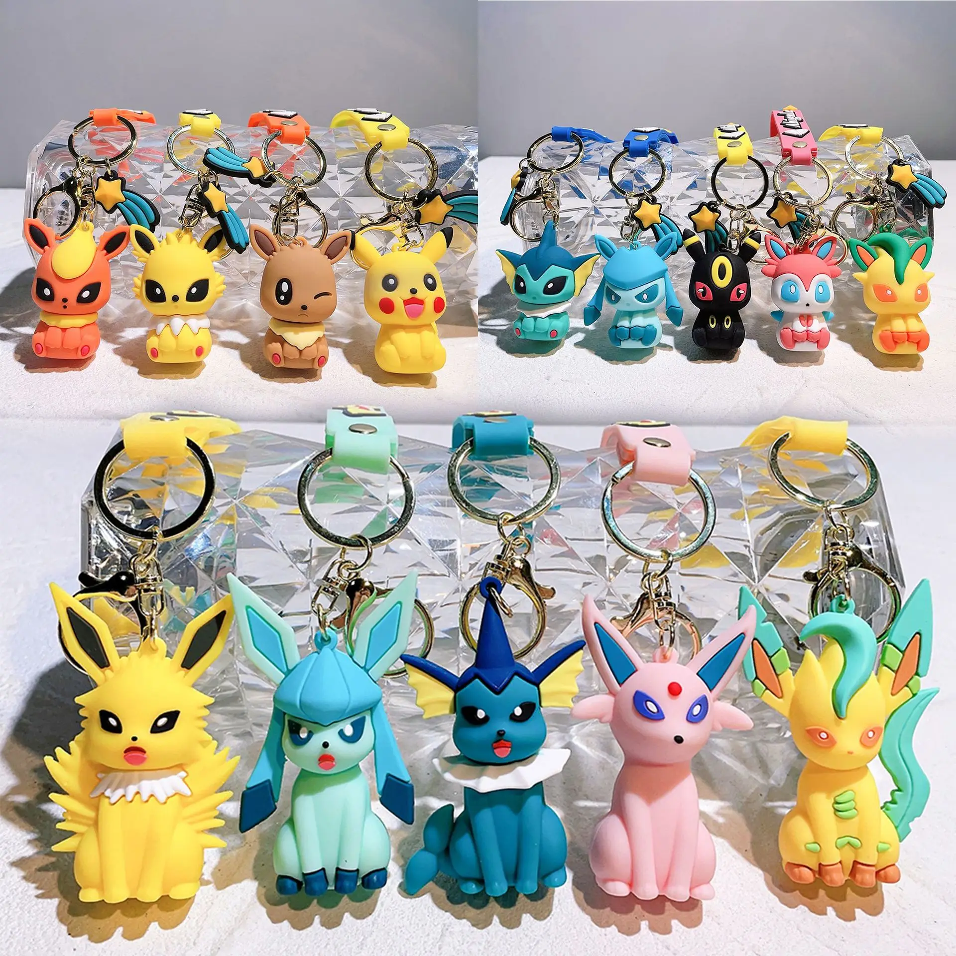 

Милые детские игрушки Пикачу сильвеон листвон зеркаон Umbreon Kawaii мультфильм ПВХ сумка кулон орнамент кукла Дети очаровательный подарок