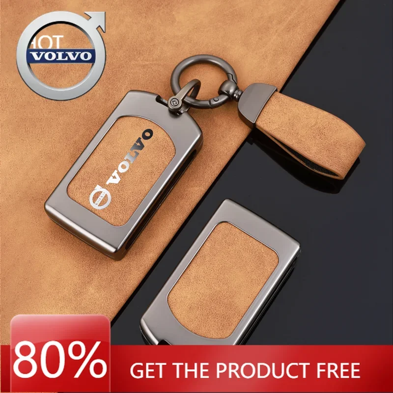

Emblems 2026 New For Volvo Zine Alloy Leather Car Remote Key Case Cover Protection Shell For Volvo XC60 XC40 XC90 S90 V60 S60 V9
