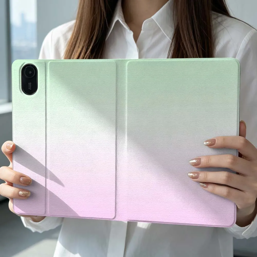 Gradient Background For Xiaomi Poco Redmi Pad 8 2 4 C1 6 6S 7 7S SE 9.7 14 11 11.2 12.1 12.5 Inch Tablet Case Pen Tray