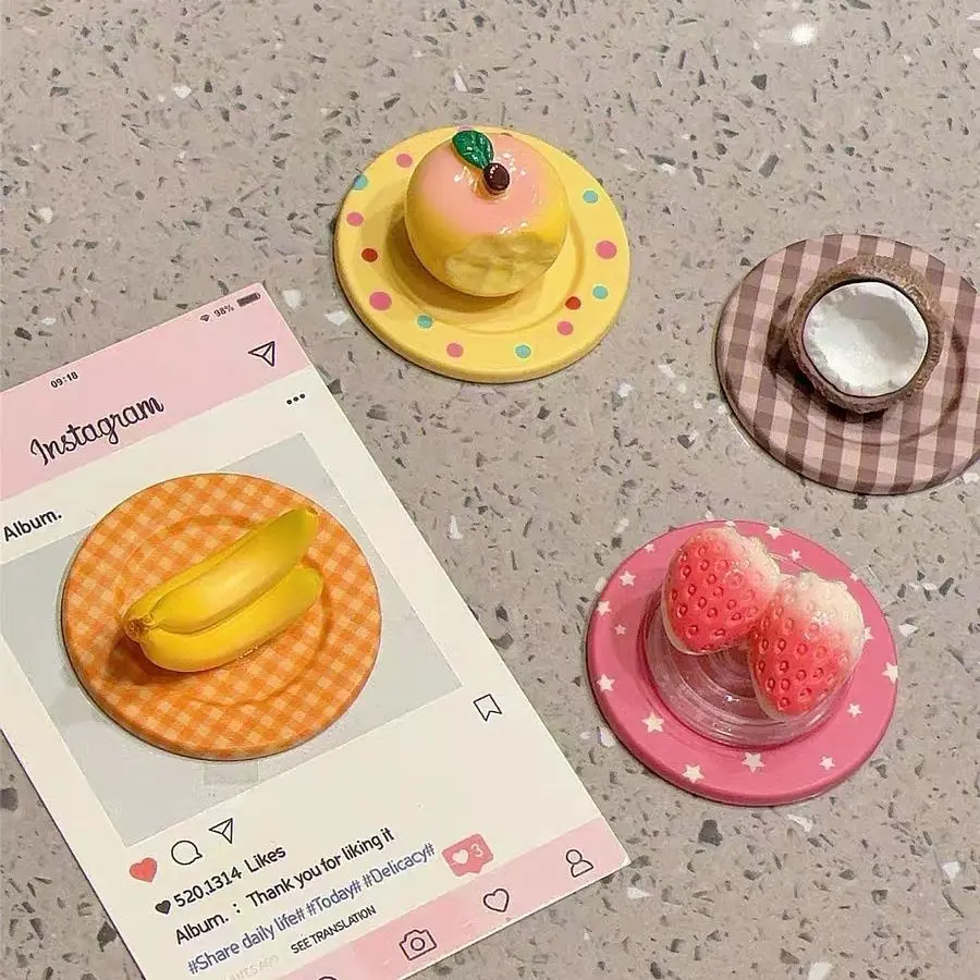 

3D Strawberry For Magsafe Magnetic Phone Grip Tok Griptok Stand For iPhone Funny Foldable Wireless Charging Holder