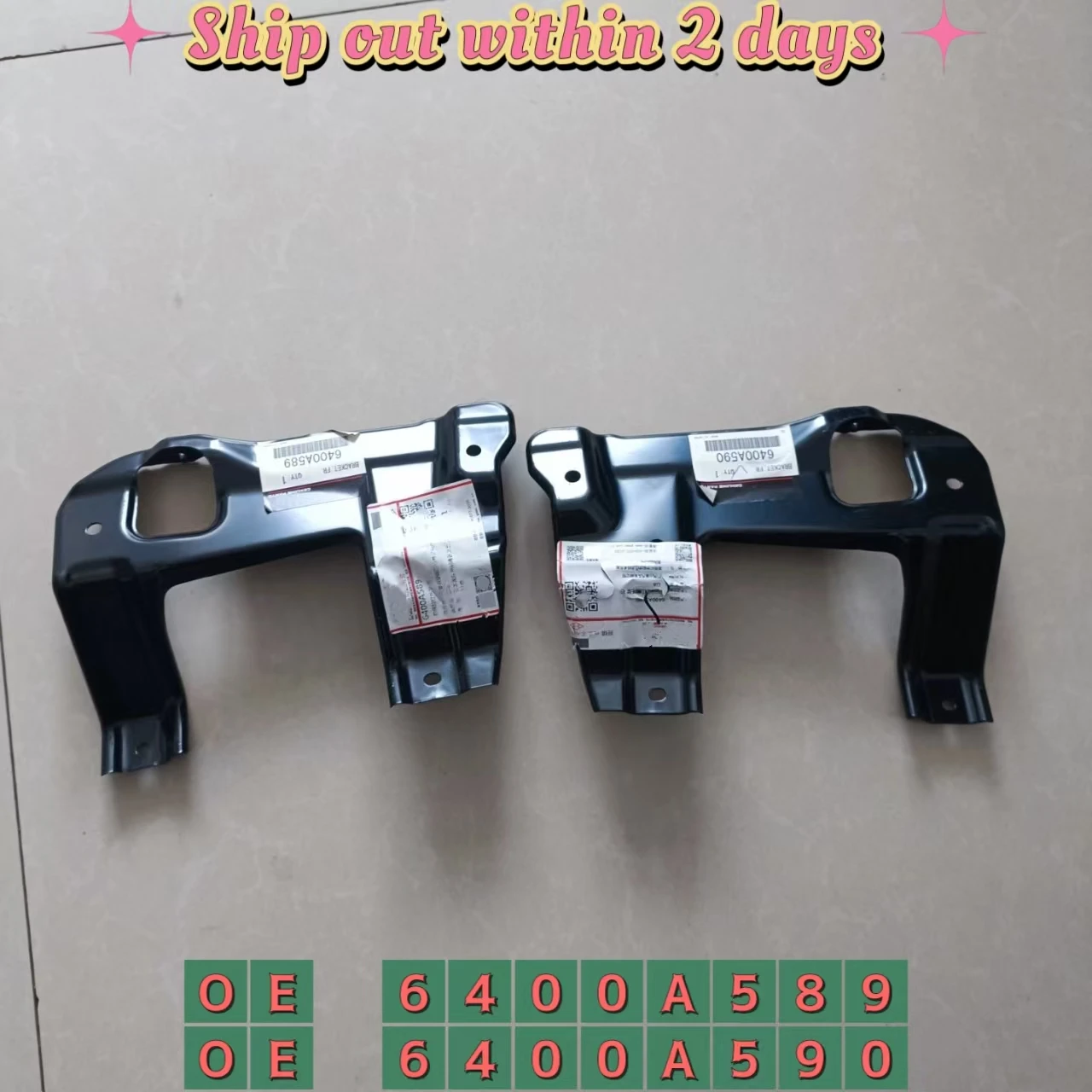 

Кронштейн переднего бампера для Mitsubishi Pajero Montero 4 MK4 V83 V85 V86 V87 V88 V93 V95 V96 V97 V98 2006-2019 OEM 6400A589 6400A590