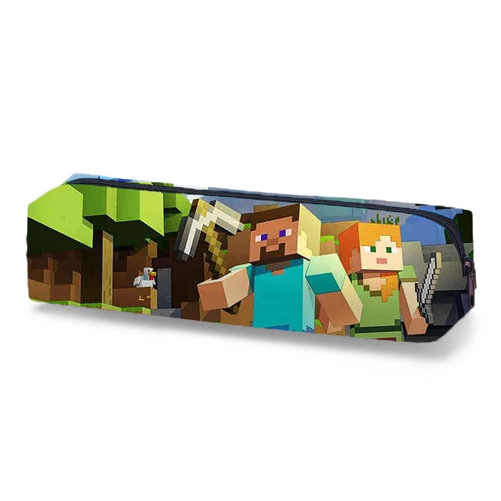 1PCS Minecrafte Pencil Bag Cartoon Creative Double-layer Pencil Case for Students School Large Capacity Bag Toy view 6
