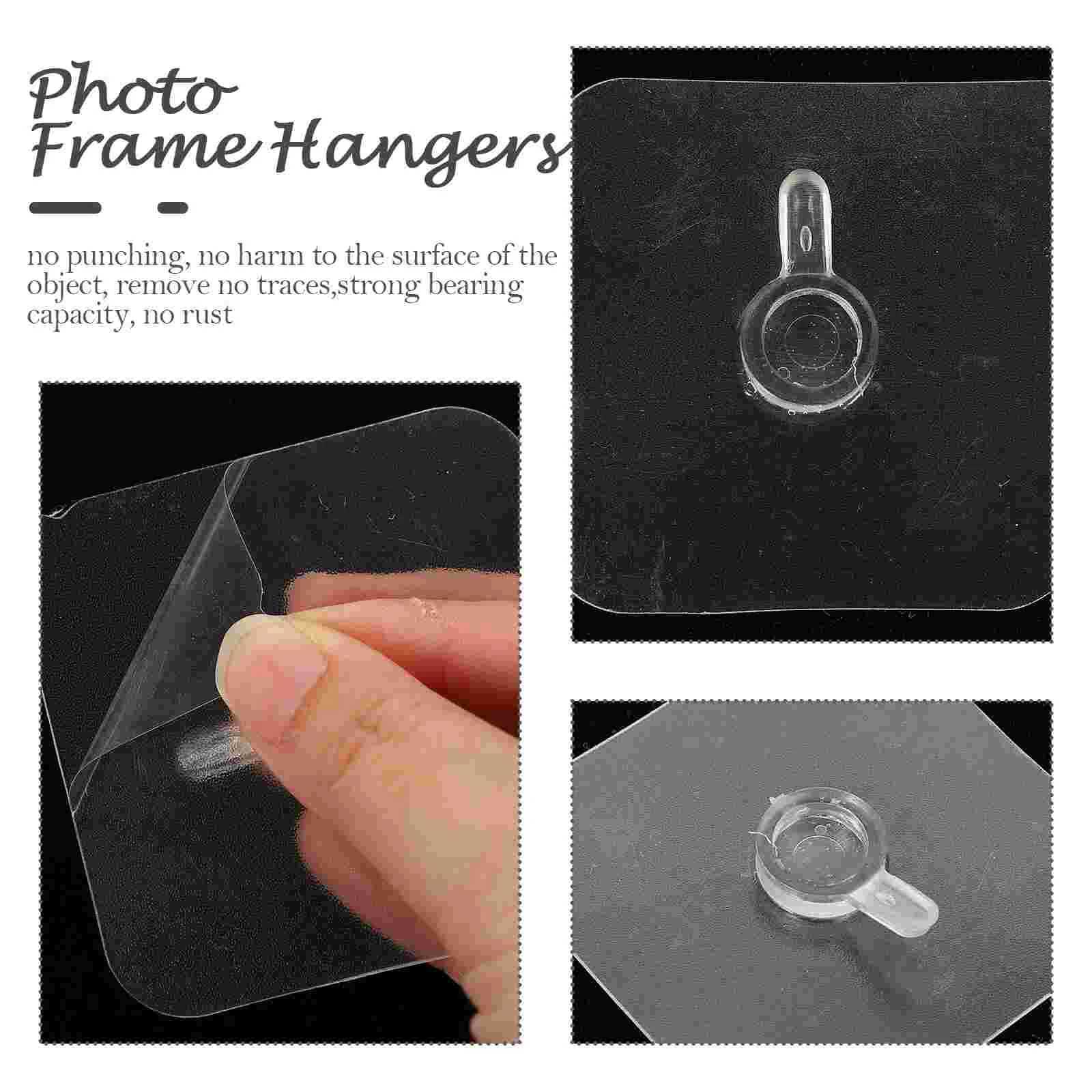8 Pcs Rest Assured Frame Hooks Hanging Photo Hangers Personality Clock Plastic Wall Nails Picture