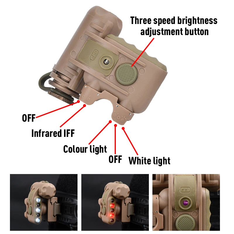 Casco táctico WADSN GEN 2 – Luz LED roja y blanca para Airsoft y caza - imagen 5