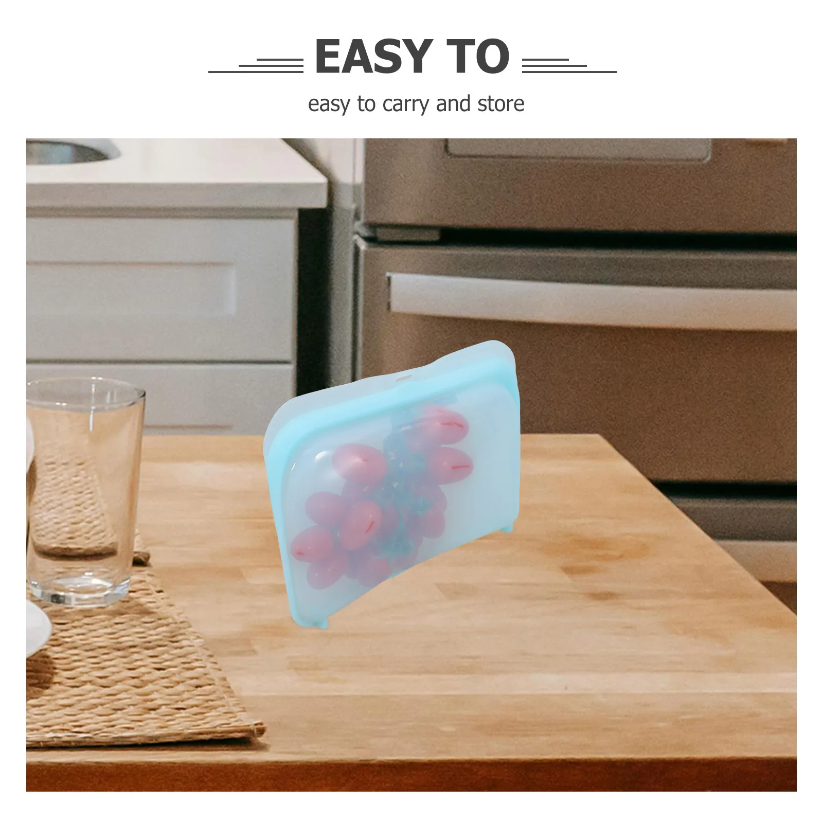 

420Ml Reusable Silicone Storage Bag Dishwasher Safe Leak Proof Food Container for Meal Prep Snacks Outdoor Camping