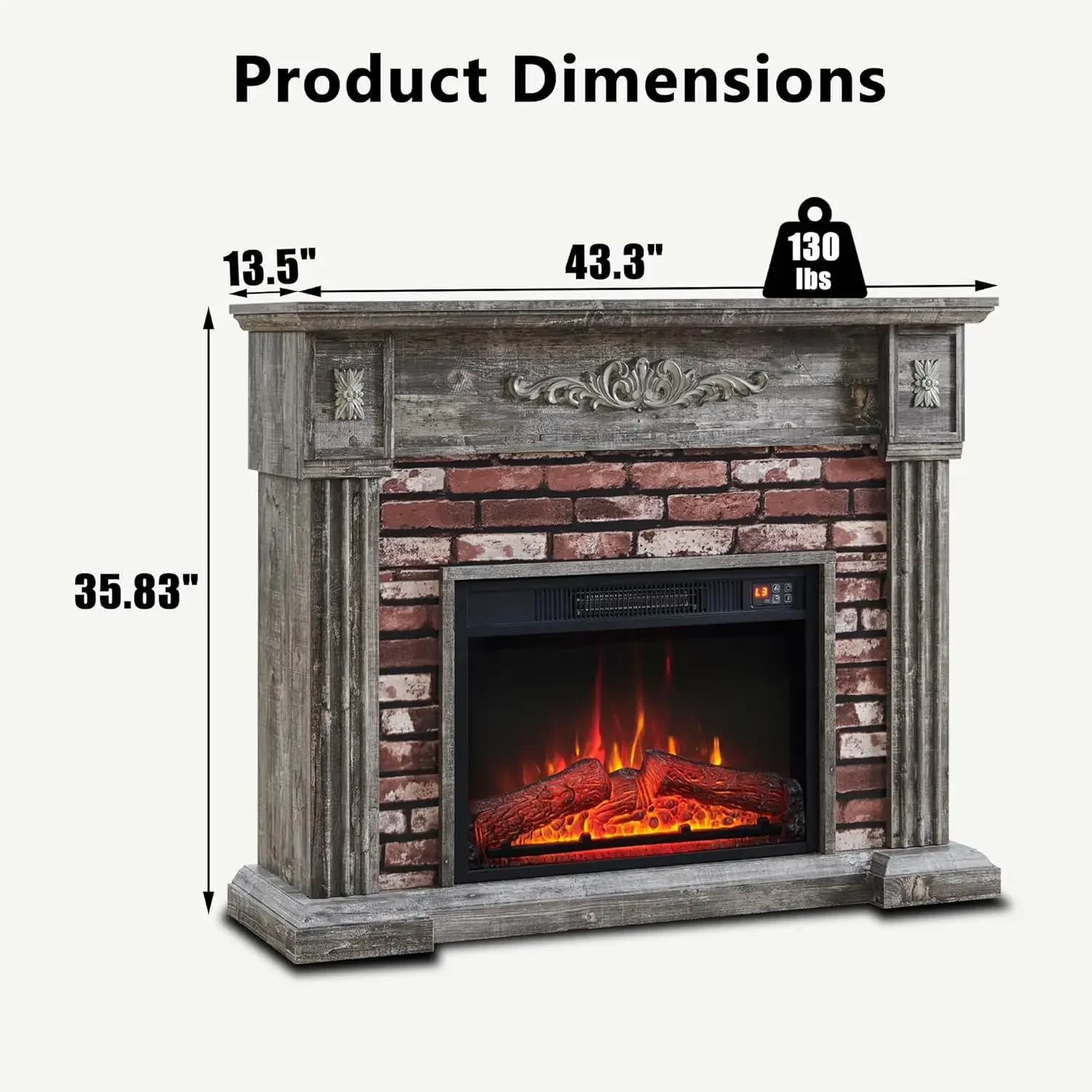 

[Limited Time Offer, Clearance!]43" Electric Fireplace with Mantel, Electric Fireplace Heater,TV Stand w/Freestanding Electric F