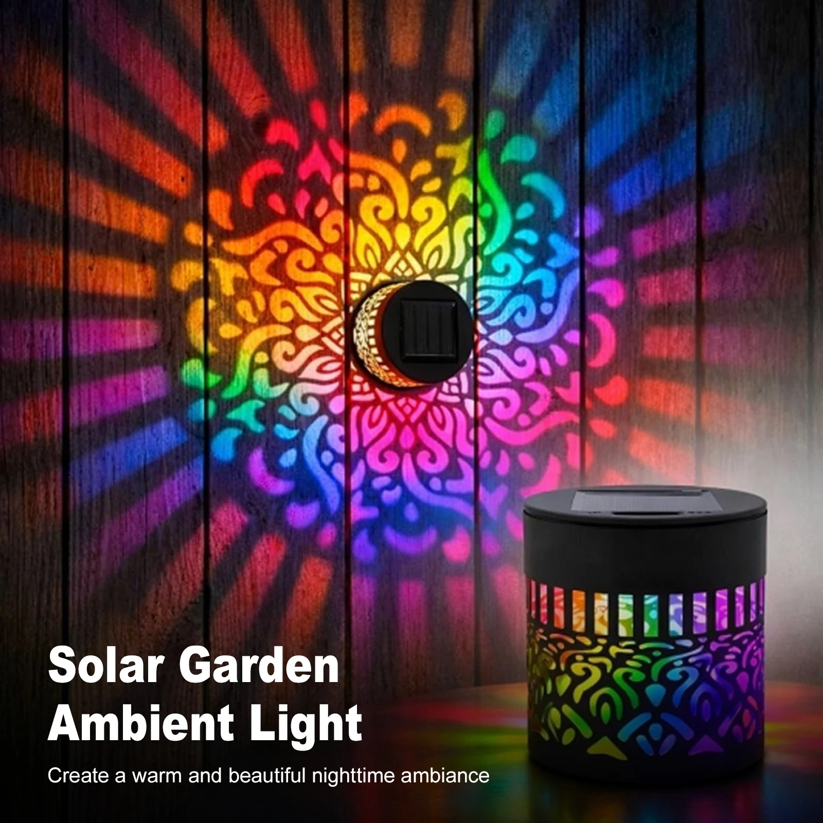 4-1PC Fence Solar Light Mandala Theme Waterproof Solar Wall Step Deck Lights for Garden Post Patio Decor Gifts for Women Mom