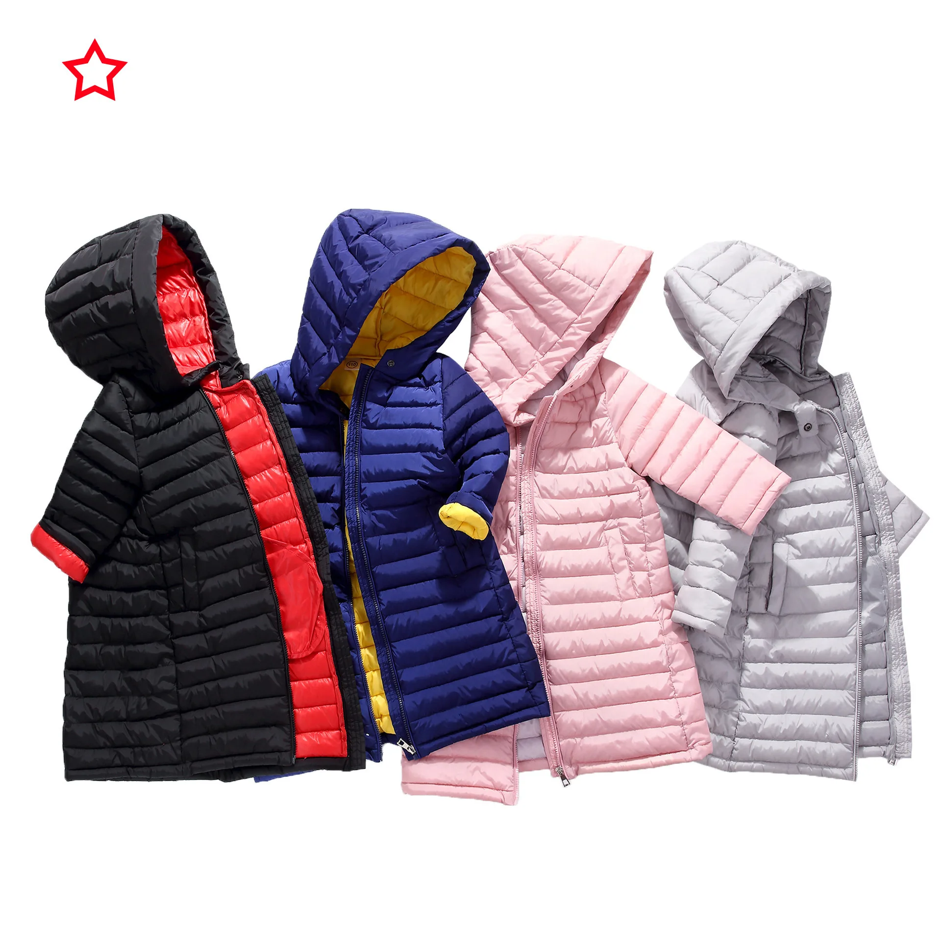 

Mid-length children's padded jacket 2024 autumn/Winter padded jacket with long thickness