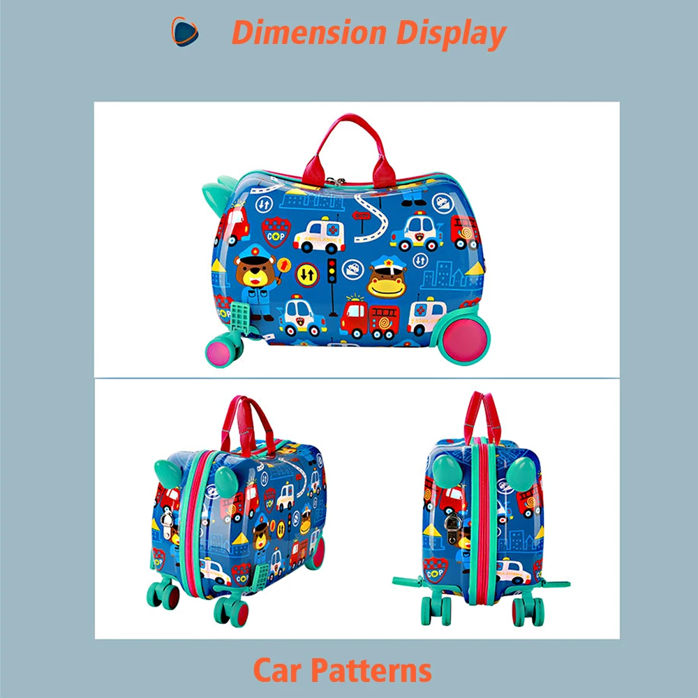 Cartoon Travel Suitcase for Kids Multi Functional Trolley Luggage with Removable Strap Suitcases on Wheels Children Trolley Case