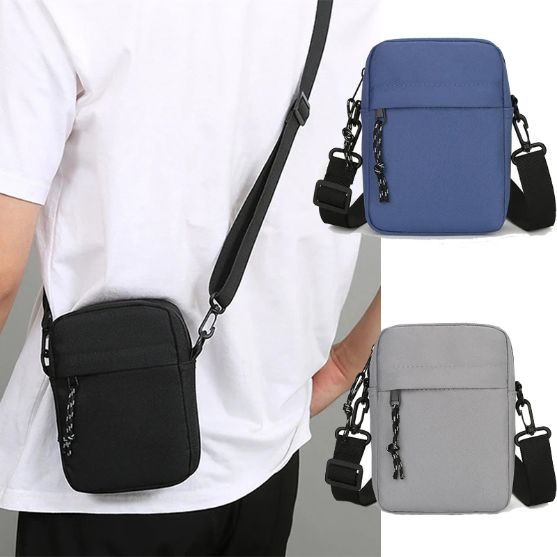 Simple Casual Mini Crossbody Bag Men\'s Nylon Small Shoulder Bag For Men Oxford Messenger Phone Side Sling Bag Husband Chest Bags