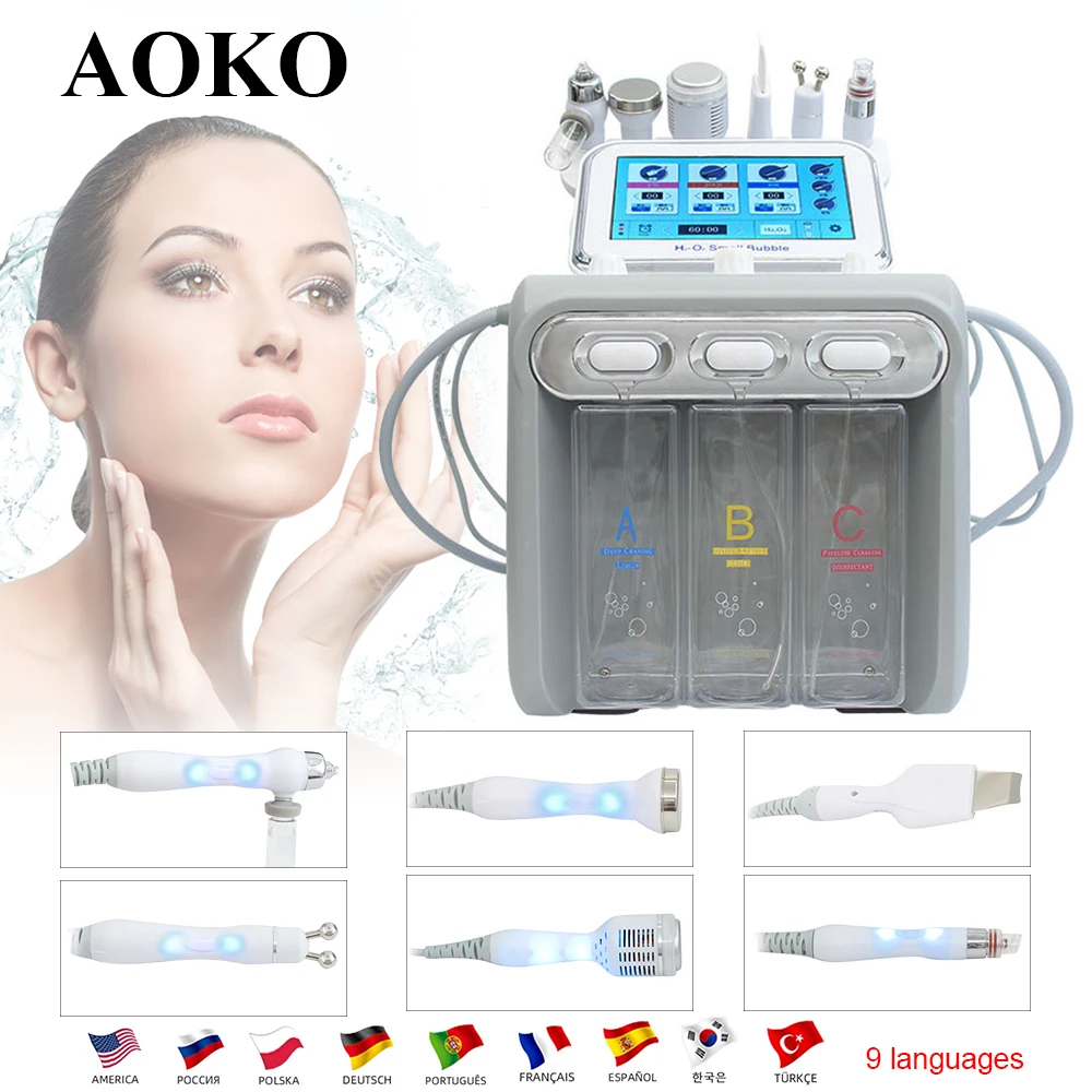 New Water Oxygen Hydro Dermabrasion Machine Facial Bio Lifting H2O2 Small Bubble Deep Cleansing Aqua Peeling Salon Device