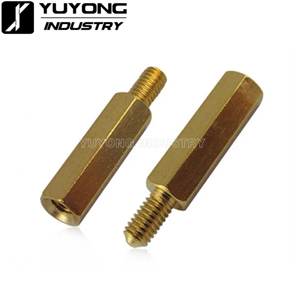 10Pcs/Lot  M3*L+6mm Hex Nut Spacing Screw Brass Threaded Pillar