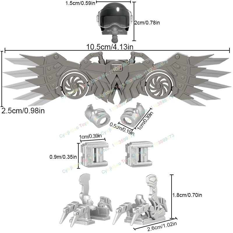 Bloques de construcción DT01 para niños, juguete de ladrillos para armar película Vulture, ideal para regalo de Navidad, lote de 10 unidades