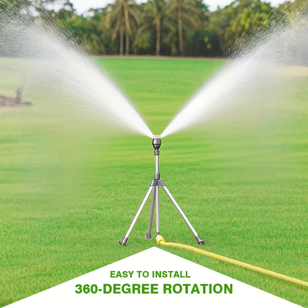 1pc 360 Rotating Tripod Support Sprinkler Freely Adjustable Height for Courtyards Gardens Car Washing Pet Outdoor Showers