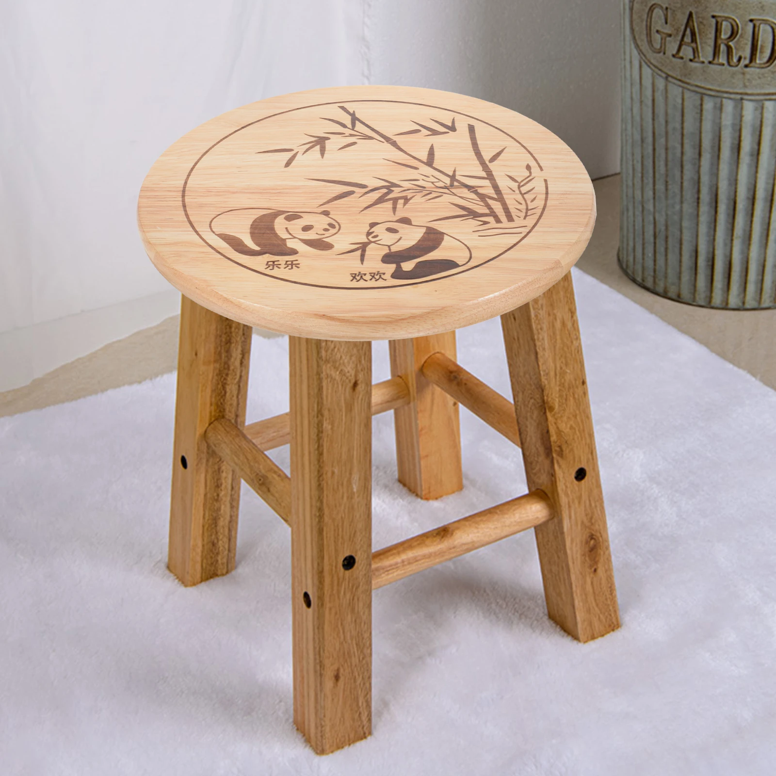 

Wooden Stool Bar Chair Seat Round Seats Replacement Canteen Stools Supply Smooth Sturdy S Family Dining Kitchen