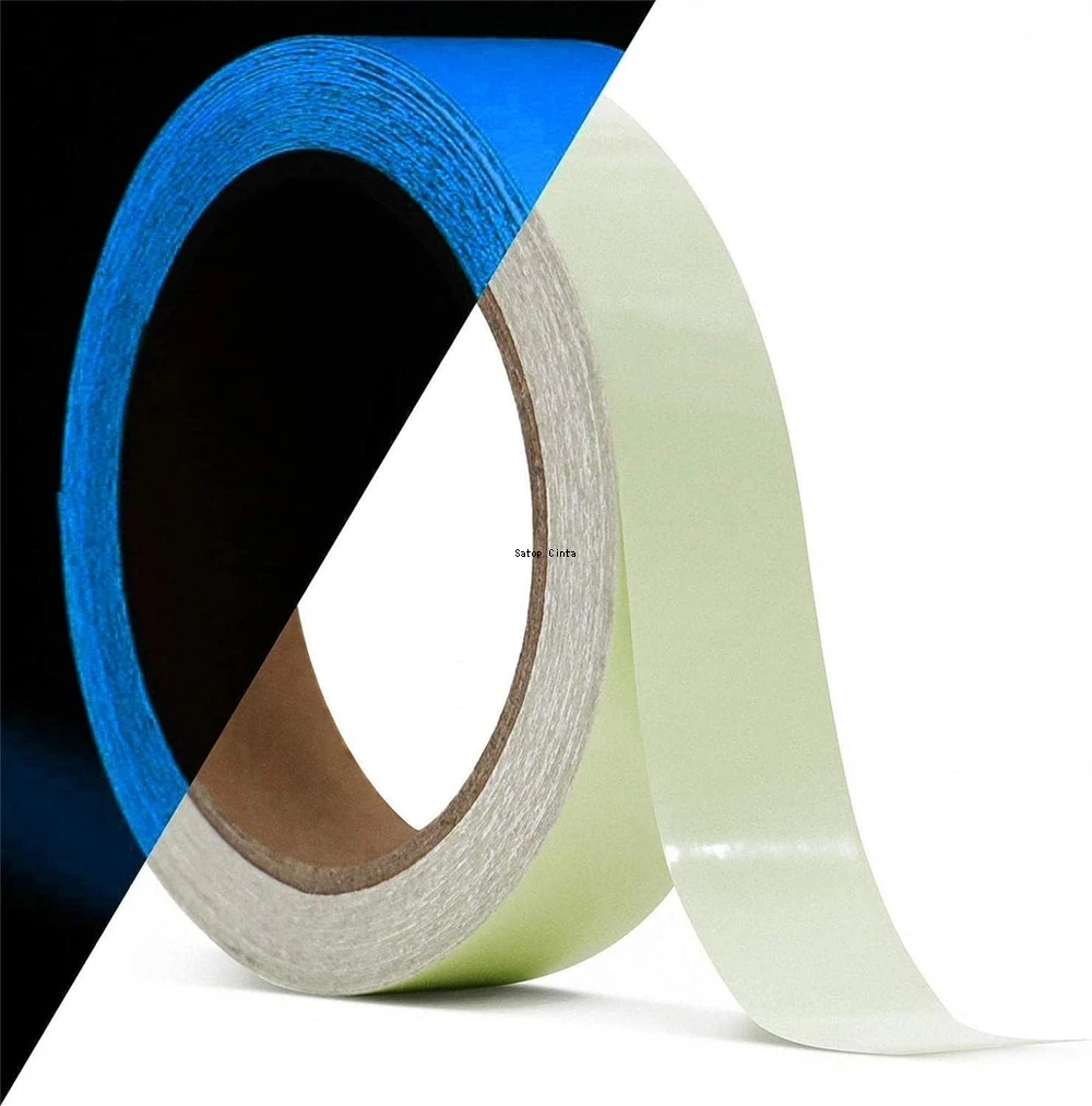 3M Blue Glow In The Dark Tape Warning Strips Fluorescent Light Storage Adhesive Stickers For Stairs Walls Step Safety Exits Sign