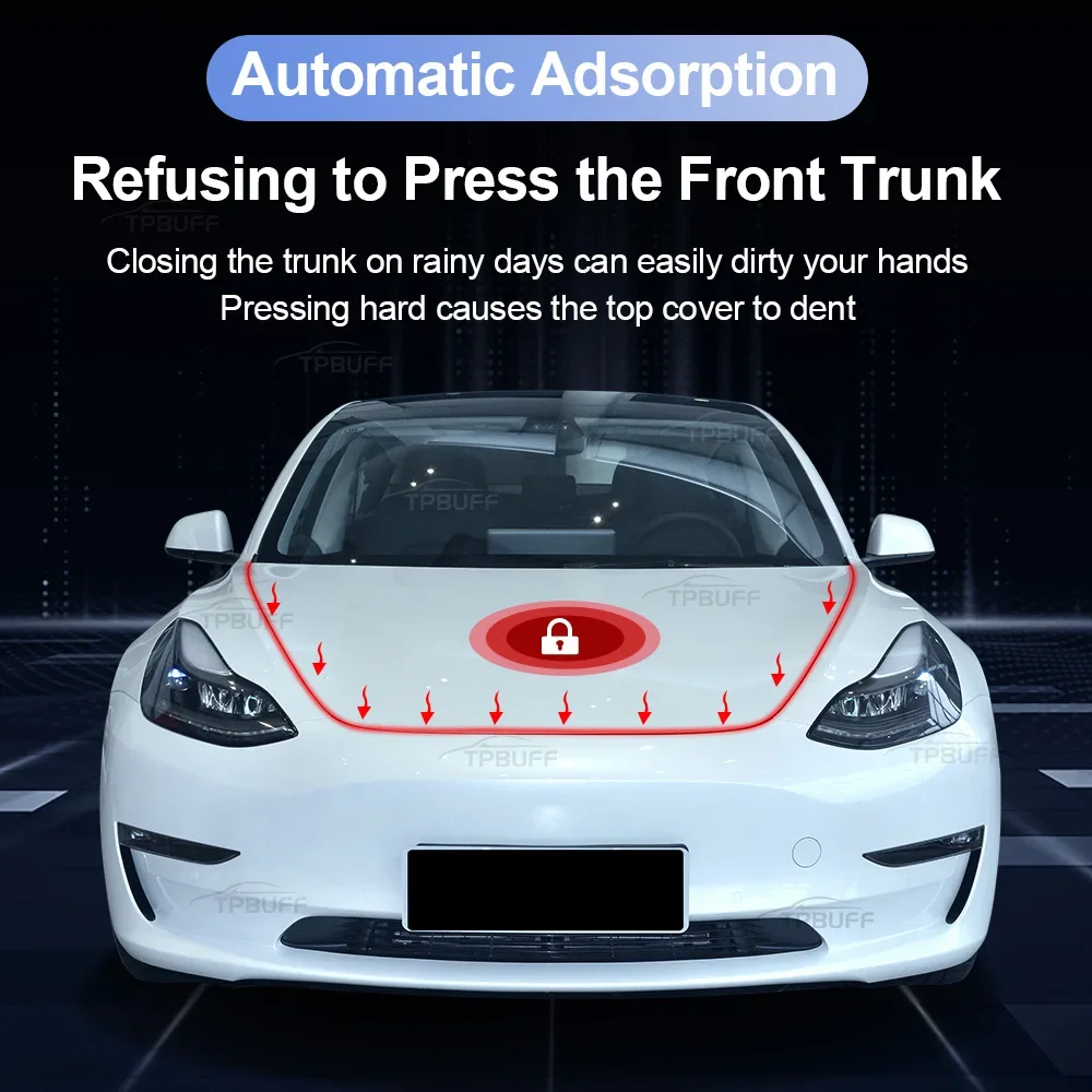 TPBUFF ด้านหน้าอะไหล่กล่องล็อคไฟฟ้านุ่มปิดสําหรับ Tesla รุ่น 3 Y X S 2021-2025 Highland การดูดซับไฟฟ้าดูดประตู