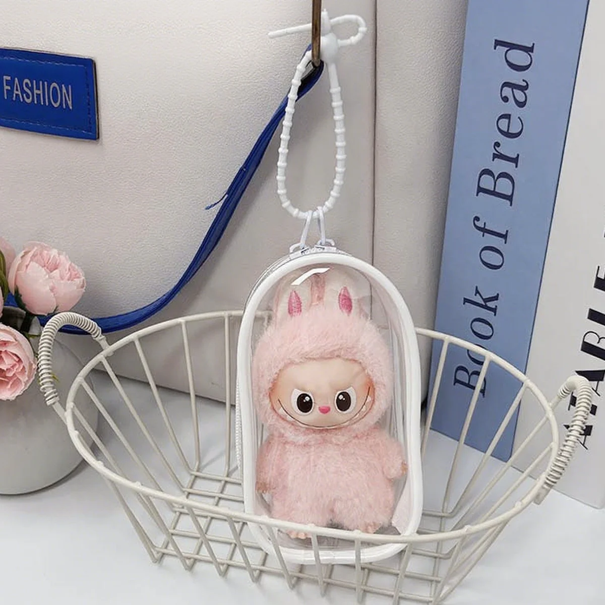 【No Doll】Display Bag Organizer Box For Mini Labubu 4.0  Love Series Colorful Protector Case Dolls Accessories