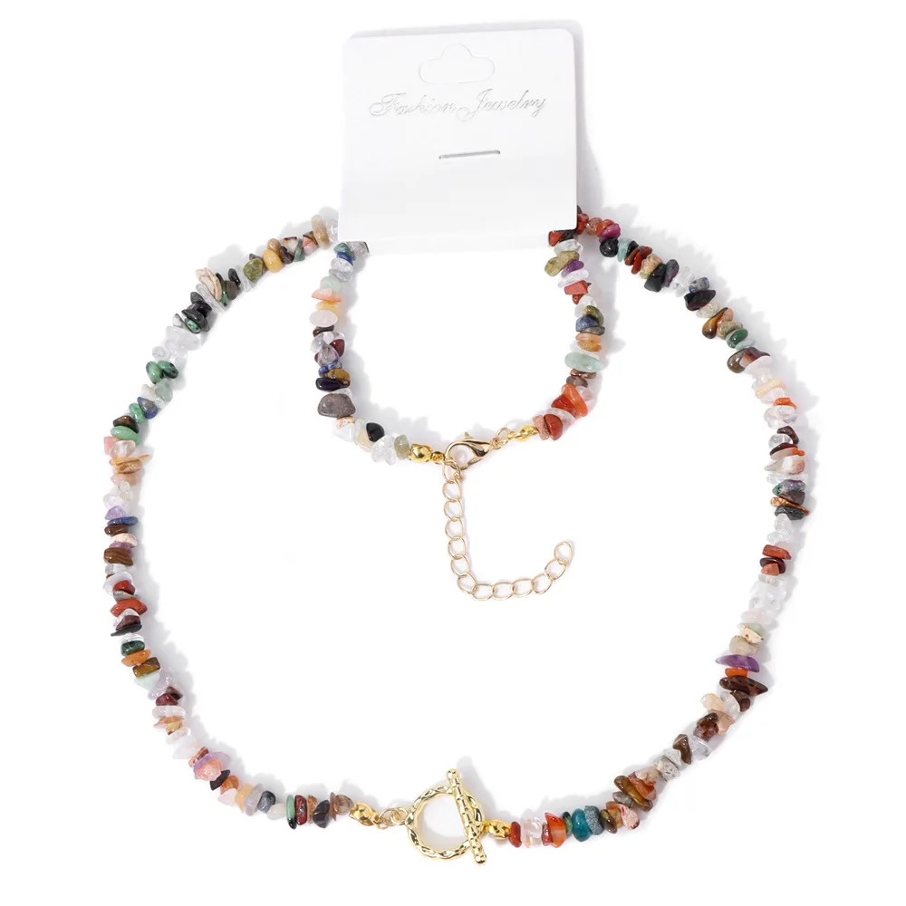 Fashion Green Aventurine Gravel Necklace Irregular Healing Crystal Amethysts Bracelets For Women Men OT Buckle Chain Jewelry