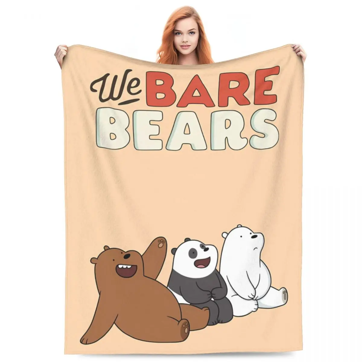 We Bare Bears Blankets Camping Flannel Throw Blanket For Couch Bed Warm Soft Custom Quality Bedspread Birthday Gift