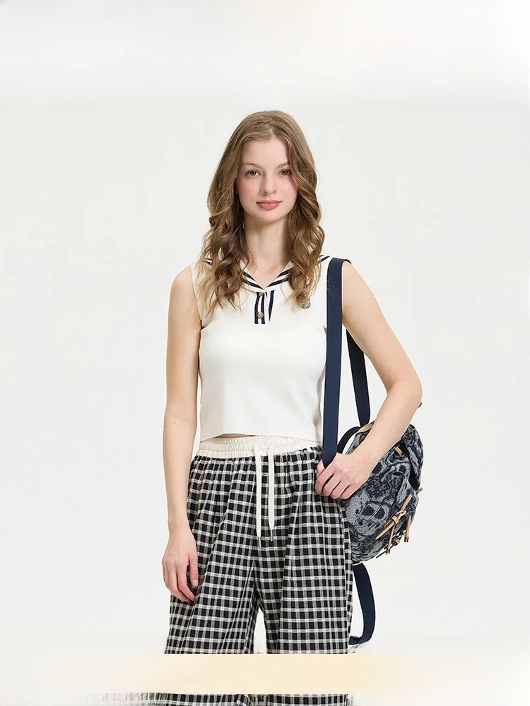 

Faionable Noisy Teddy Navy Collar Svel Knitted Sweater Casual Versatile Women's Summer New Arrival Sweet Sle ort ...