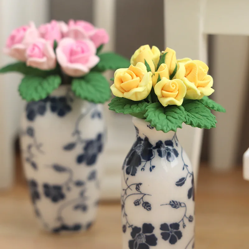 1:12 Miniature Boutonniere Doll House Accessories Micro-scene Model Multicolor Resin Bouquet Ornament Exquisite Handmade Toys