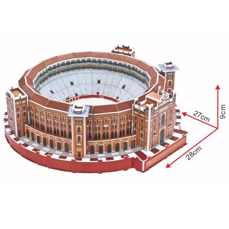 Las Ventas 3D Paper Puzzle Building Model Toy Bullring Toreo Tourada Madrid Spain World Famous Architecture Boy Girl Travel Gift