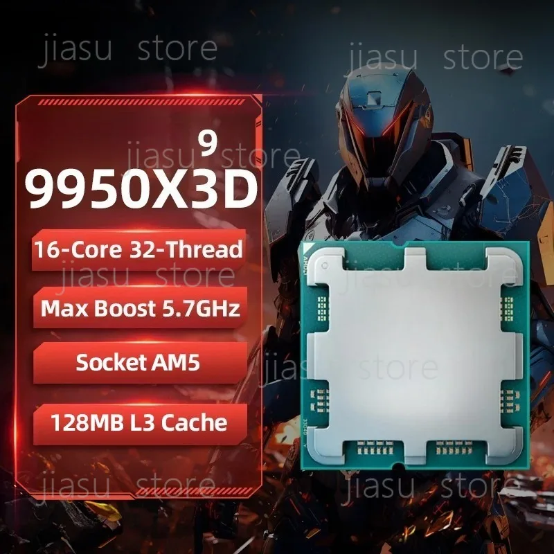 

Игровой процессор AMD Ryzen 9 9950X3D R9 9950X3D, до 5.7 ГГц, 16 ядер, 32 потока, сокет AM5, кэш 128 МБ, без упаковки