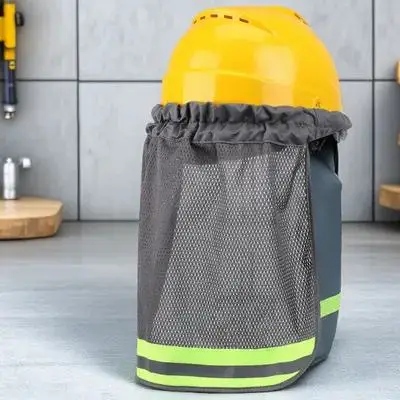 

Shade Visor Reflective Strips Lightweight Mesh Construction Protector Neck Shield For Men Workers Safety Cap