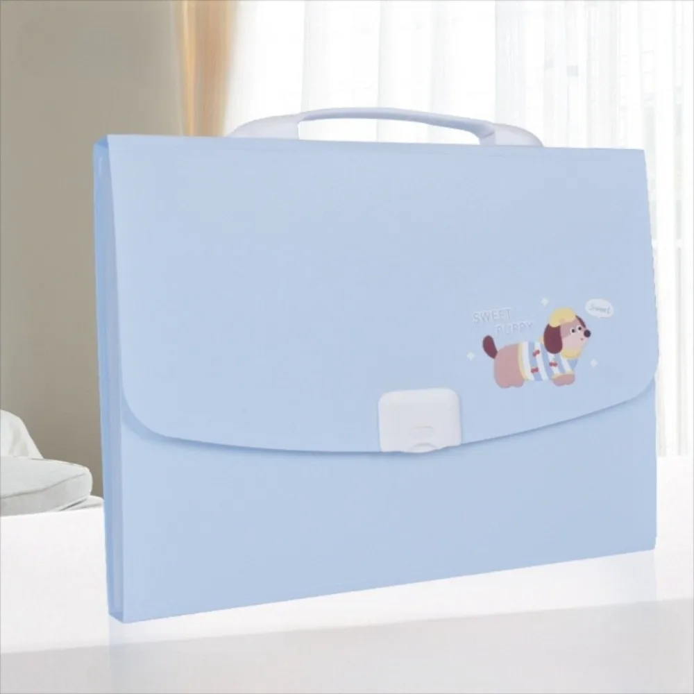 

13 Pockets Expanding File Folder a4 Size Multi-Layer Paper Document Storage Holder with Handle Cartoon Portable Organ Bag