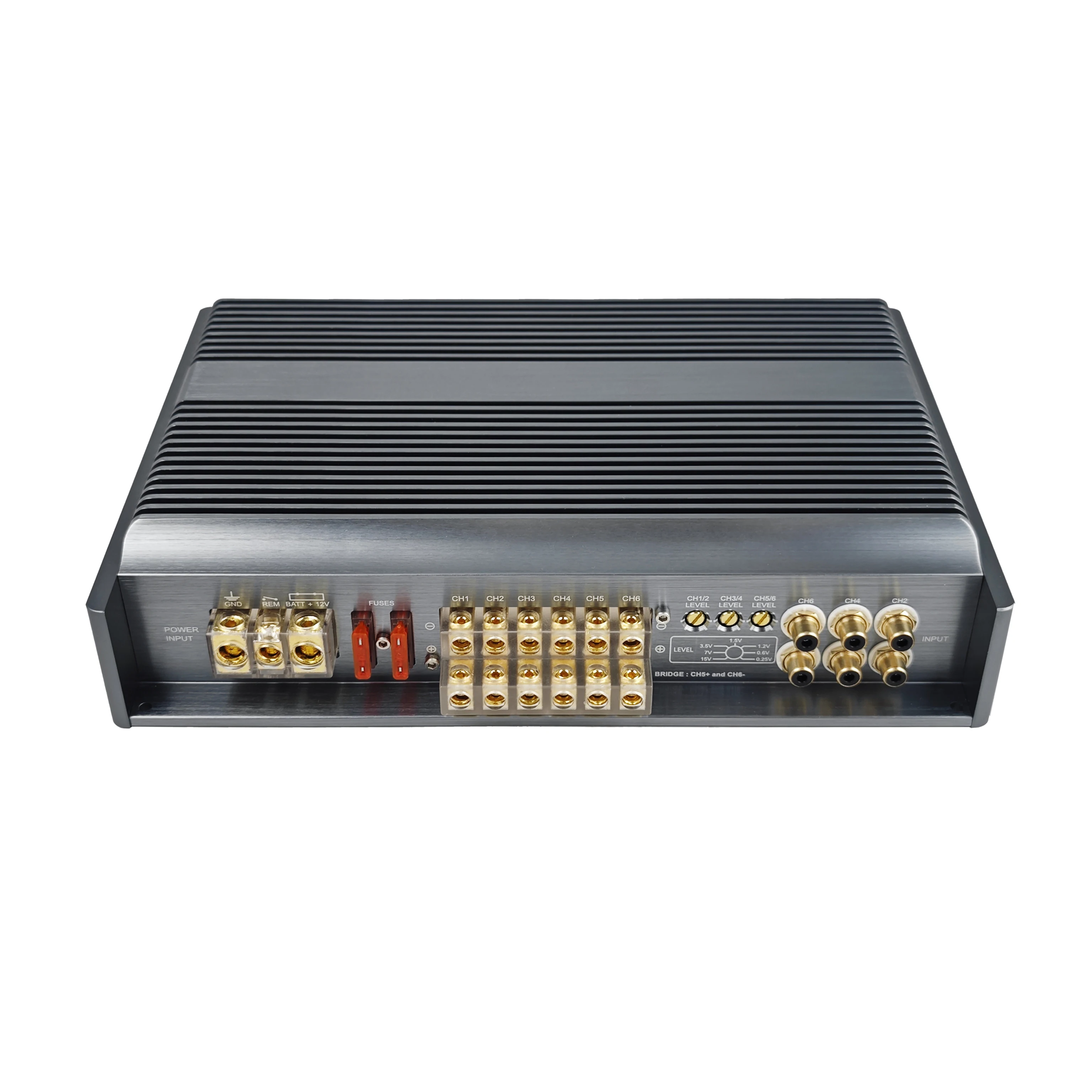 6-Channel  Car Audio Amplifier Full Frequency Automotive Subwoofer Power with  Aluminium Crossovers Mono Type