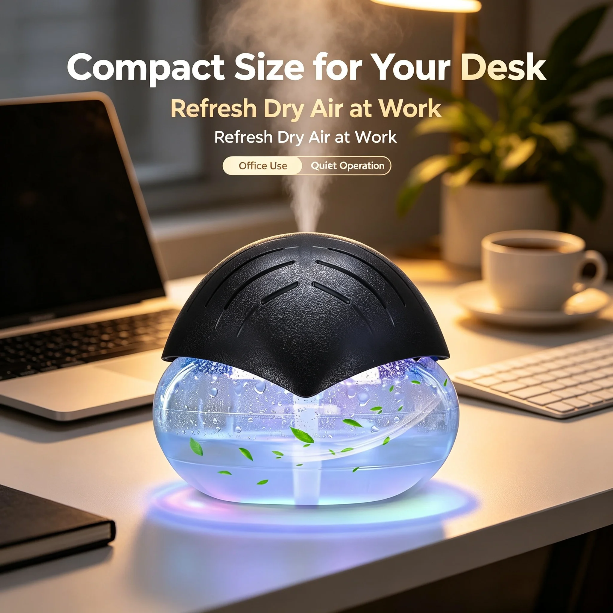 Home Air Purifier 3‑in‑1 Water Washing Humidifier Aroma Diffuser Portable Negative Ion Air Cleaner For Bedroom Office Desktop Mi