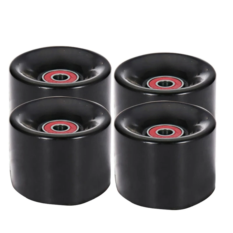 4 Pack Longboards Skateboard Cruising Wheel Set with Bearings and Spacers, Longboards PU Wheel Replacement