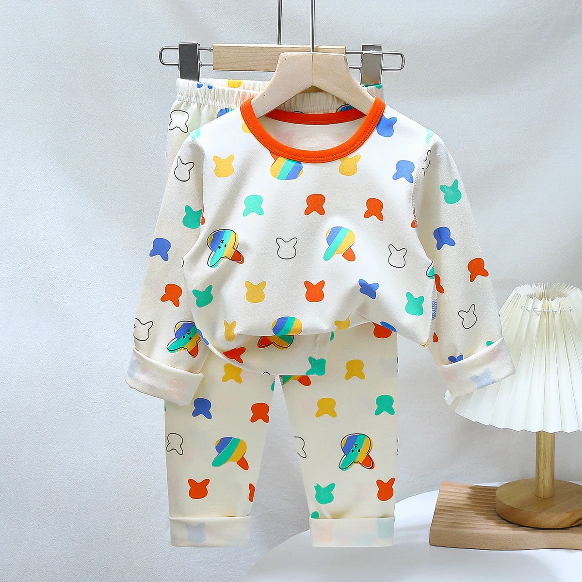 2-Piece Set Soft Cotton Pajamas Children Boys Girls Baby Spring Autumn Cartoon Long Sleeve Home Sleepwear Set 2-10Y