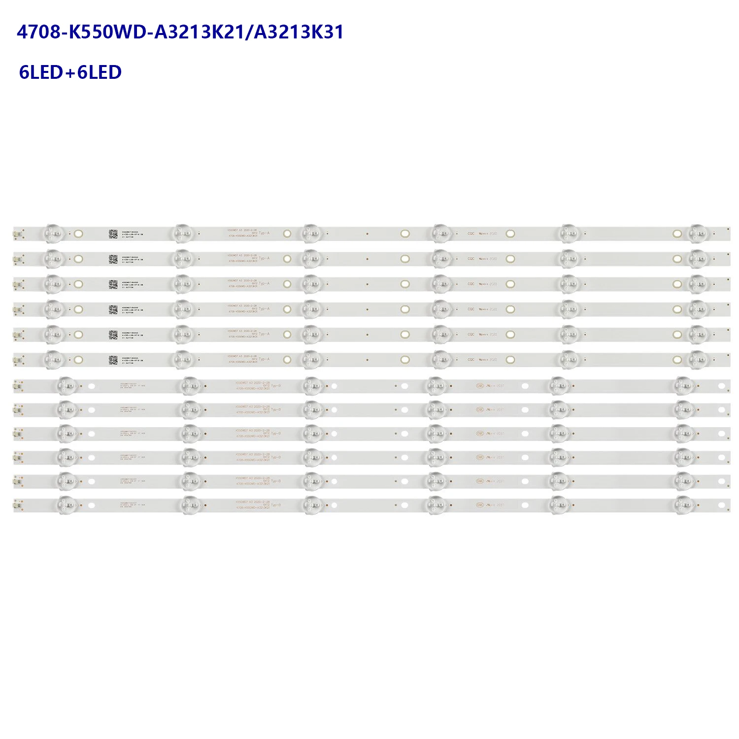Striscia LED 6 7 lampada Per K550WD9 55PFF5250/T3 55PUF6050/T3 55UH6501/T3 55PFF5201/T3 55PUF6031/T3 55PUF6051/T3