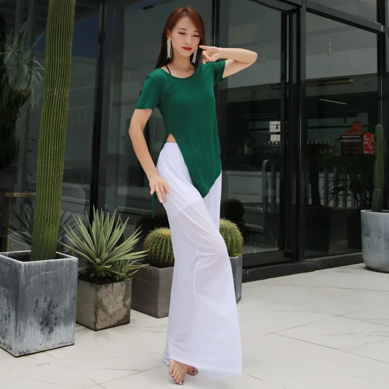 Moderne zomerdans T-shirt voor dames Top Korte mouwen Volwassen klassieke danspraktijkkleding Yoga Modern dansen