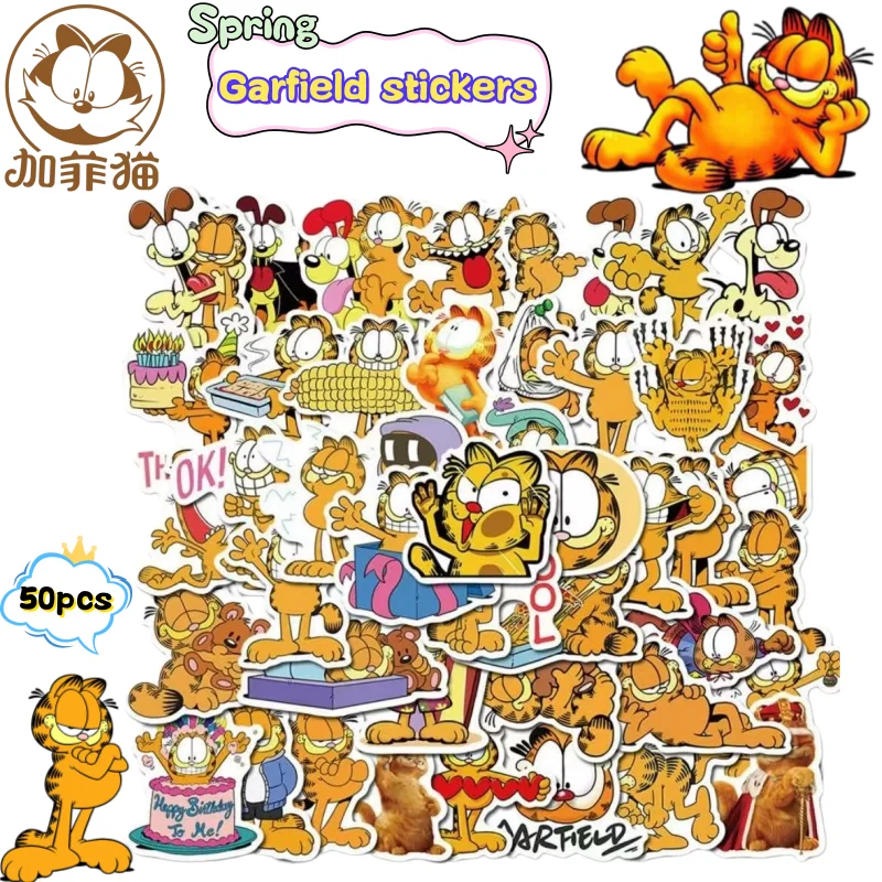 

Набор из 50 креативных высококачественных наклеек с Гарфилдом, с мультяшными персонажами, HD-печатью, для студентов, для творчества, для ежедневников, для рабочего стола, водонепроницаемые.
