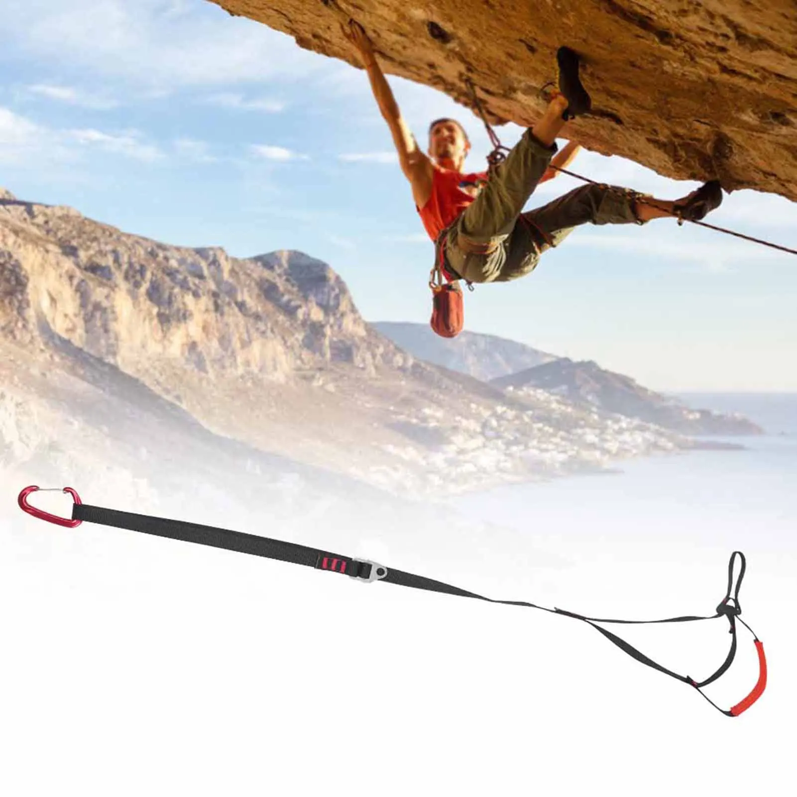Outdoor Sports Adjustable Climbing Ascender Strap Rope Foot Belt Rock Climbing Rappel  Climbing Foot Belt