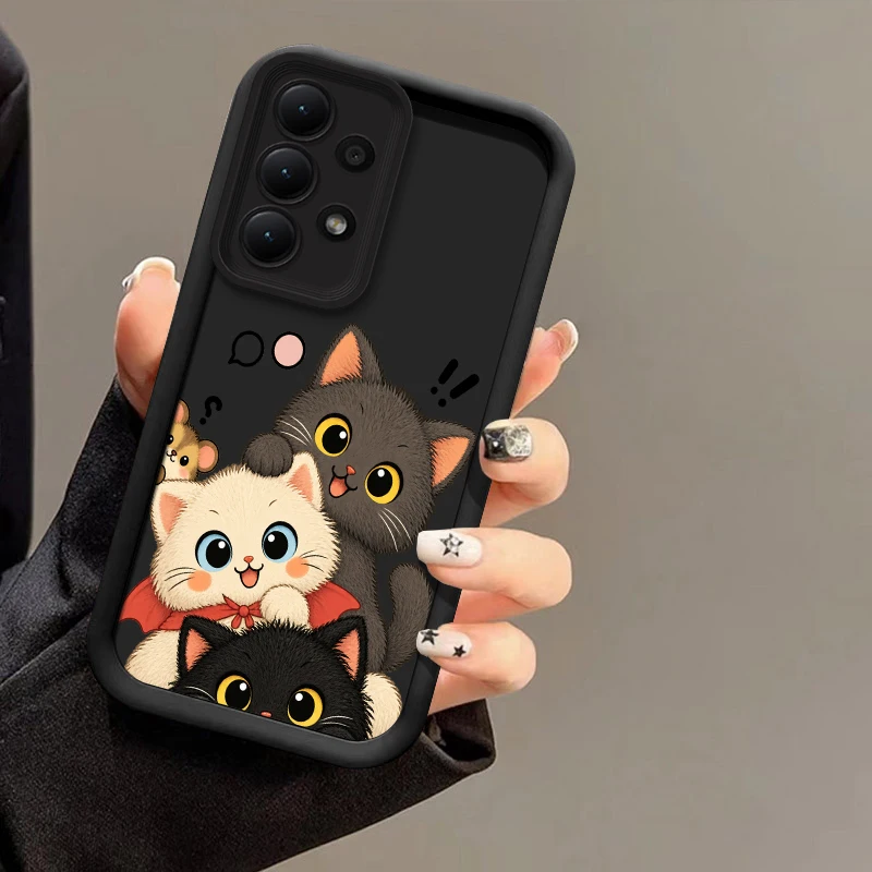 Funny Cat Pattern Phone Case For Samsung Galaxy A05 A06 A07 A10 A20 A30 A50 A70 A02S A03 Core Drop Resistant Silicone Cover Capa