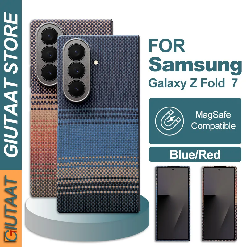 Real Carbon Fiber Case for Samsung Galaxy Z Fold 7 Kevlar Aramid Magsafe Magnetic Ultra-thin Luxury Phone Protective Cover