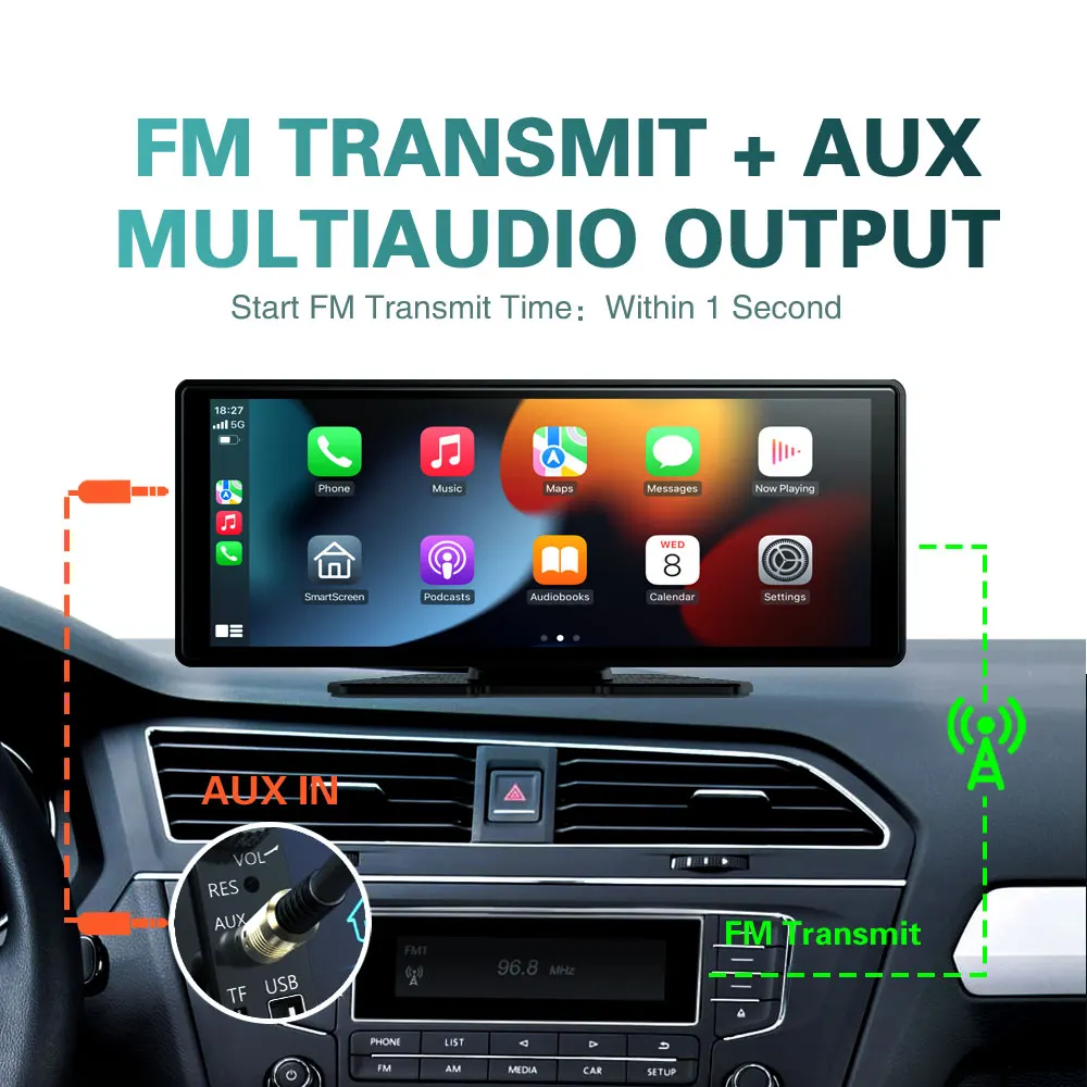 XUDA Car Radio Multimedia Player 10.26 Inch, Universal WIFI Video Player Wireless CarPlay Android Auto for Apple Android MP5 Player - Image 5