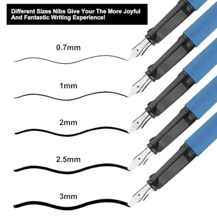 Calligraphy Fountain Pen Set 5 Different Nibs and 18 Ink Cartridges Calligraphy Set for Beginne MU20