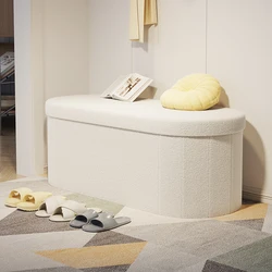Nordic Folding Storage Stool Entrance Hall Sitting Shoe Stool Living Room Rest Sofa Seat Storage Home Furniture Bed End Stool
