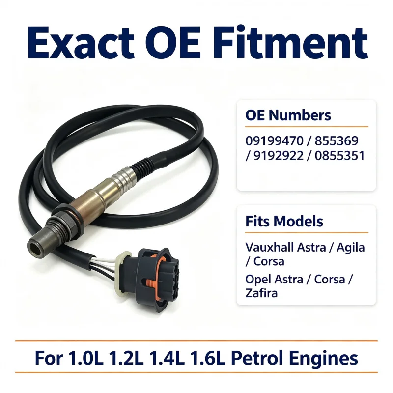 4-Wire Lambda Oxygen Sensor OE 09199470 855369 9192922 for Vauxhall Astra Agila Corsa Zafira Meriva 1.0 1.2 1.4 1.6 O2 Sensor