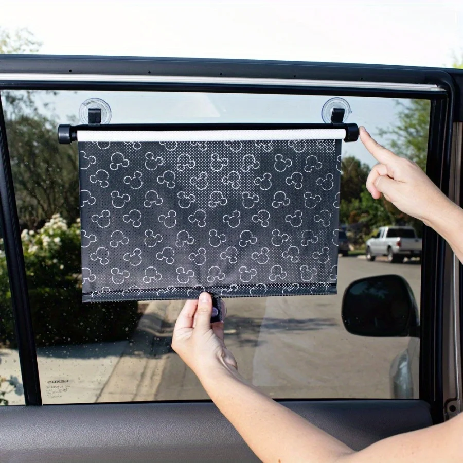 Car Window Shades - 2 Pack, Pull the tab to deploy the shade and press the quick release button to retract