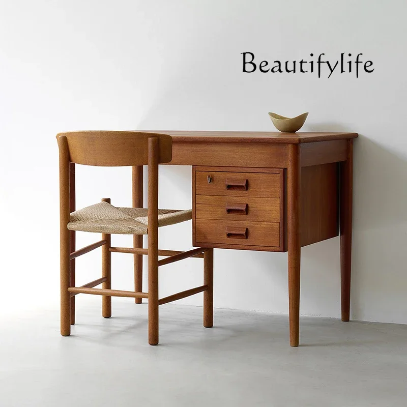 

XX Vintage Modern Design Log Desk Cherry Wood Furniture Writing Desk Study Storage Drawer