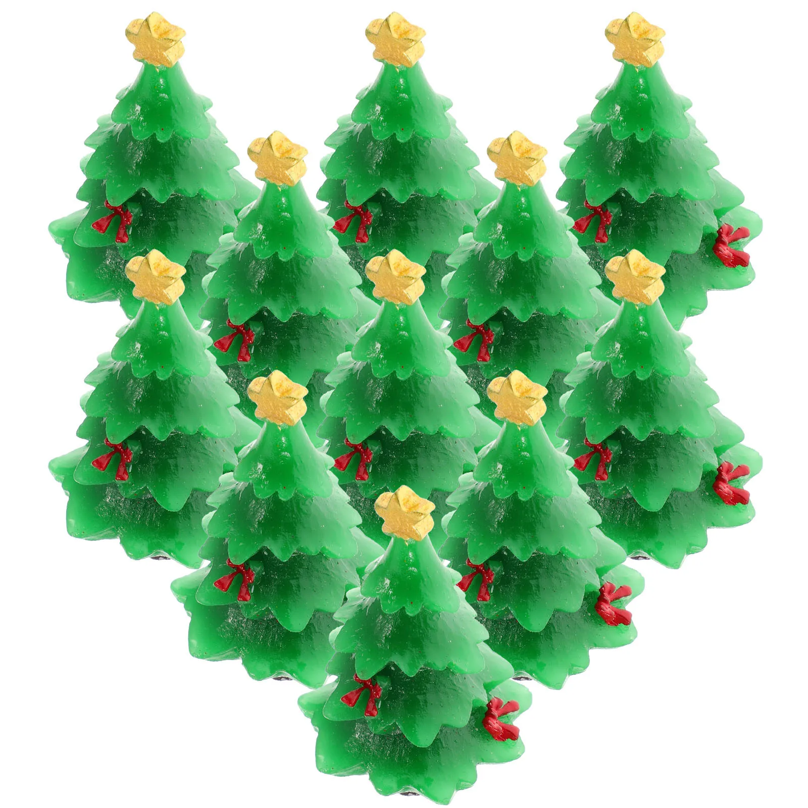 

30pcs Christmas Miniature Tree Resin Decor Craft Microlandscape Supplies Desktop Ornament Home Garden Decoration Fun Accessory