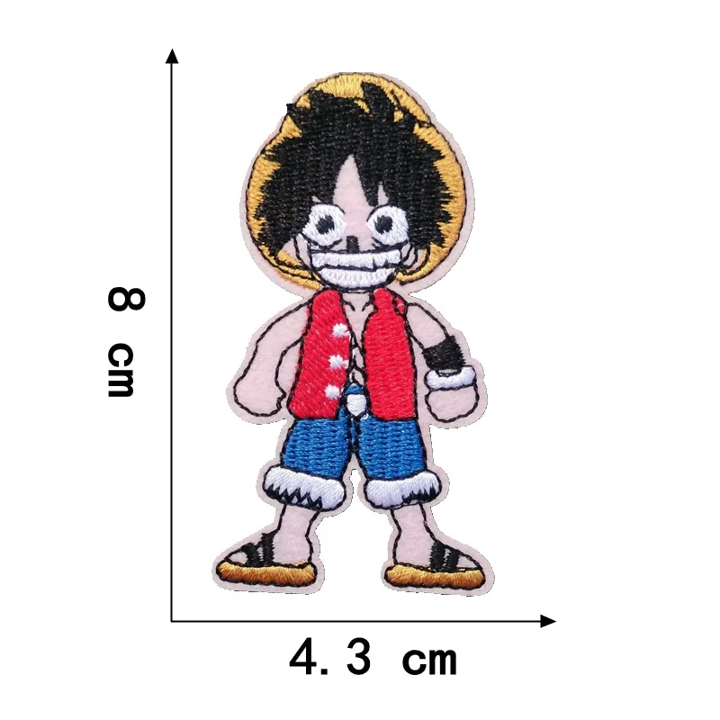 ONE PIECE Embroidery Stickers New Anime Luffy Skull Patch Clothing School Bags Paster Label Fashion Decoration Kids Toys Gift