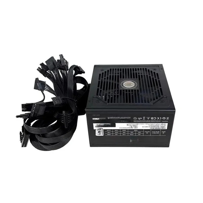600W Rated 500W Desktop Computer Mainframe Case Silent Power Supply Supports Back Wiring