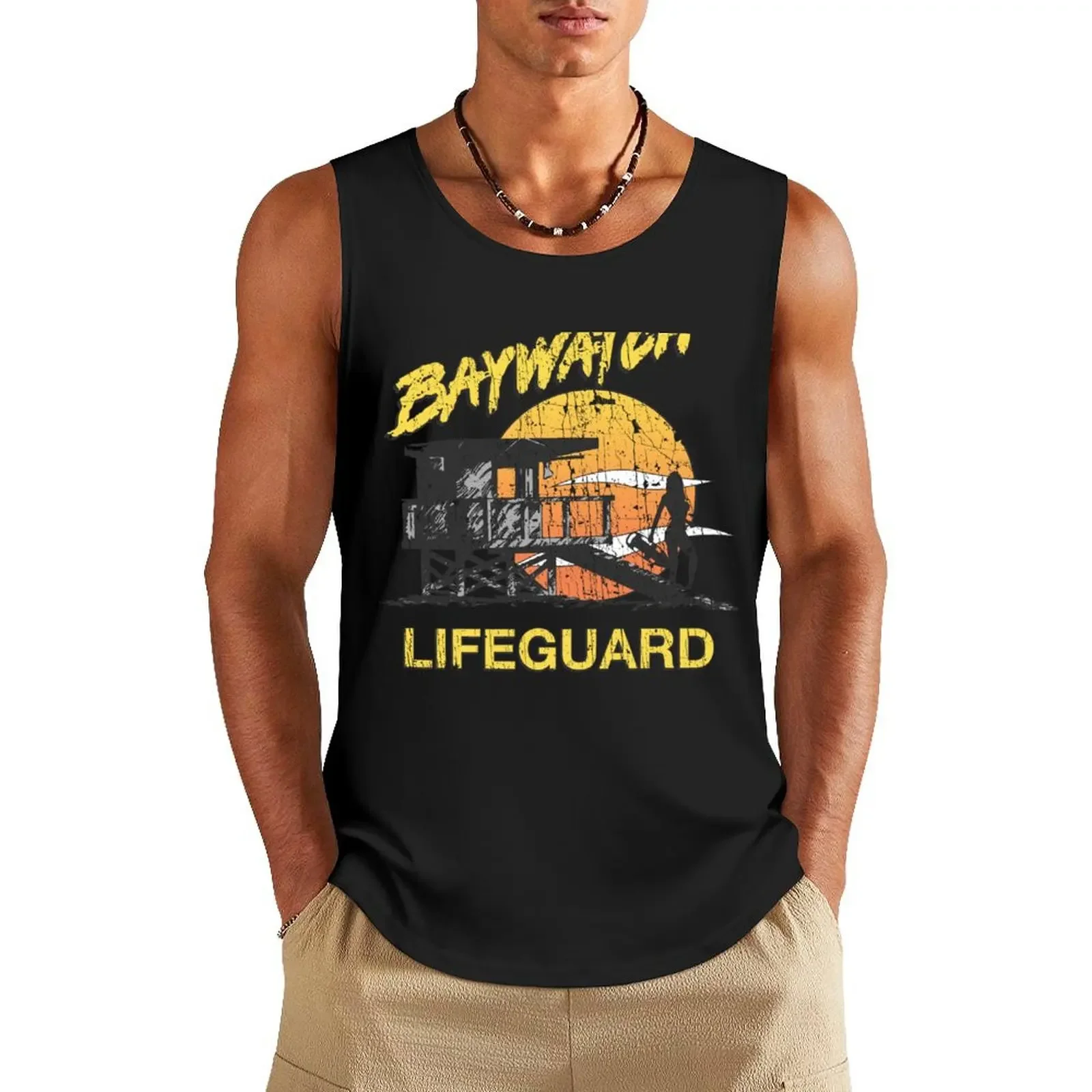 Baywatch Lifeguard Sunset 1989 Tank Top Men's summer clothes Gym T-shirts for men Men's tops Bodybuilding shirt Tank Top